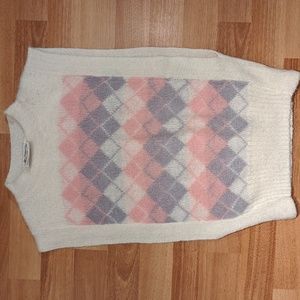 Vintage Elegant knit argyle sweater vest